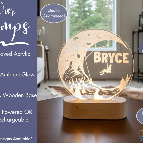 Personalized Rock Climber LED Night Light – Cool Room Decor for Climbers - Picture 3 of 8